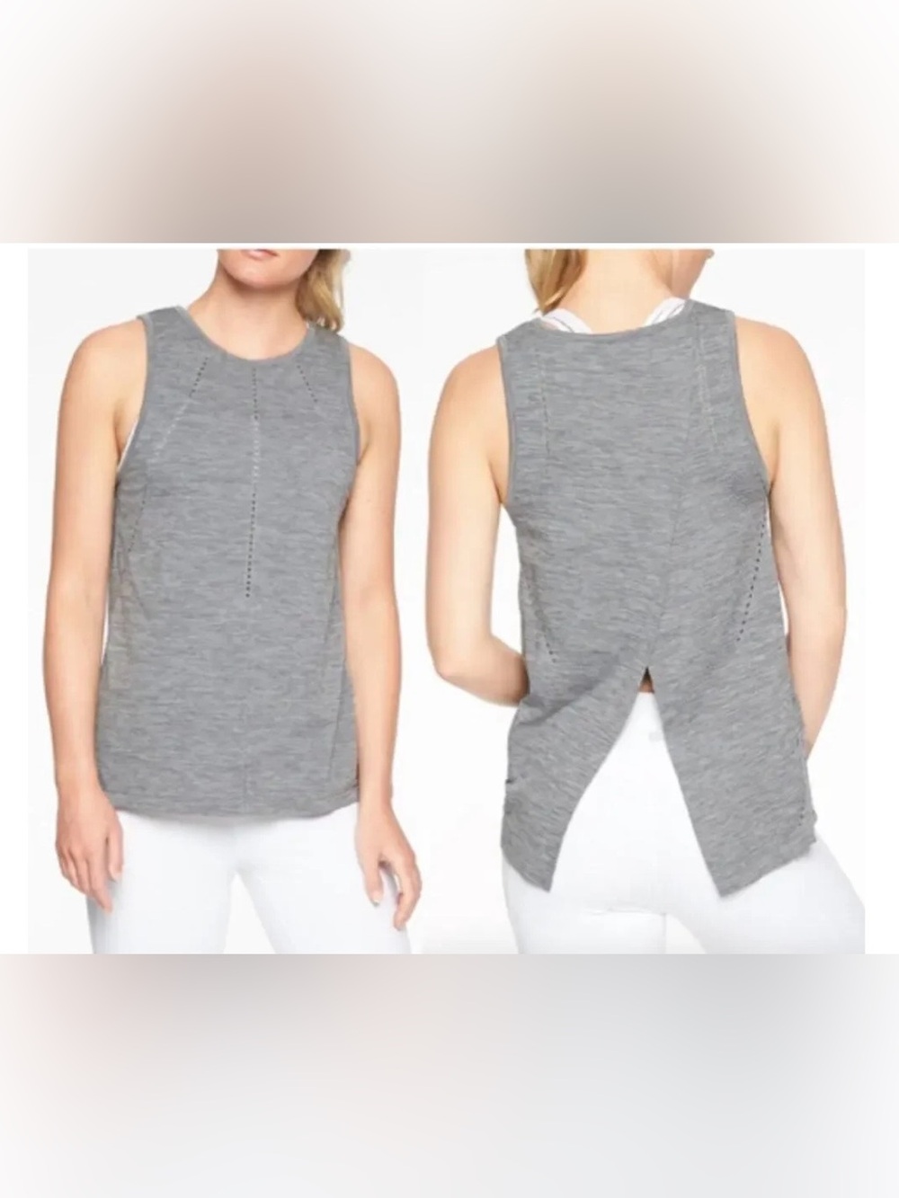 Athleta Foothill Seamless Tank Top Gray Size Medium